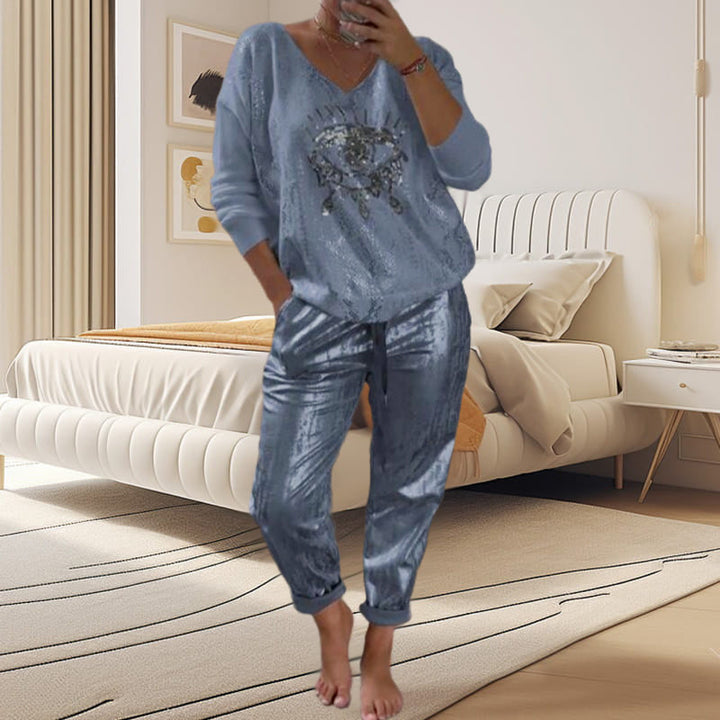 Ashley - Top and Devil's Eye Sequin Pant