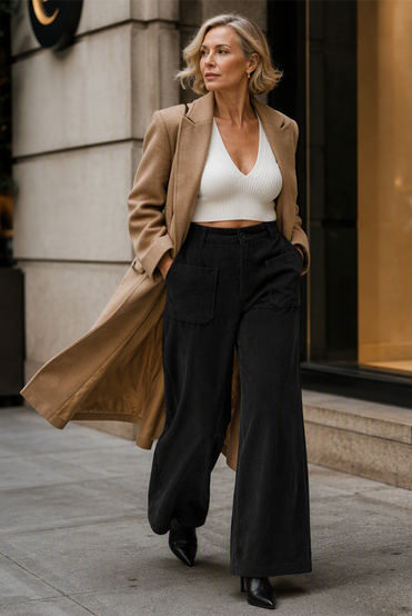 Serina - Wide Leg Trousers With Front Pockets