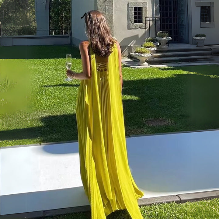 Avelis - Elegant Pleated Long Dress