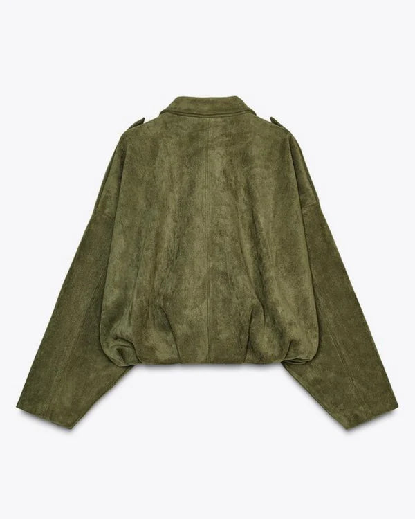 Alena - Suede Bomber Jacket