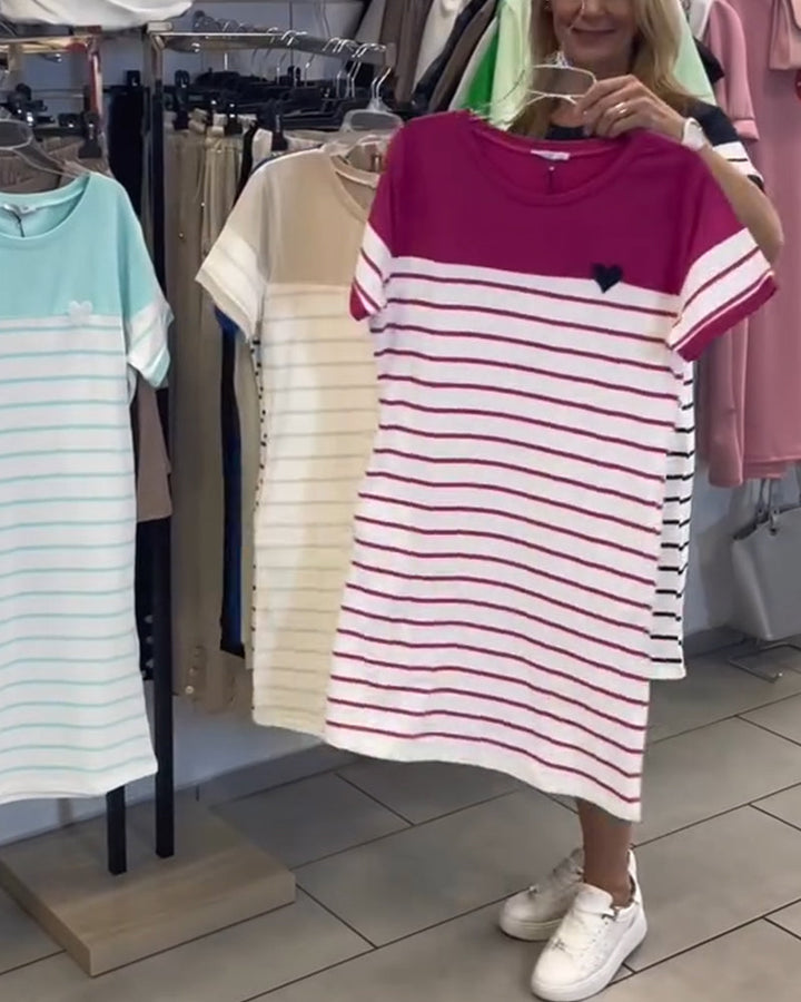 Luella - Casual Striped Round Neck Dress