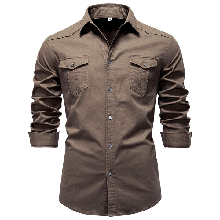 Norbwaldmir - Long Sleeve Cotton Shirt