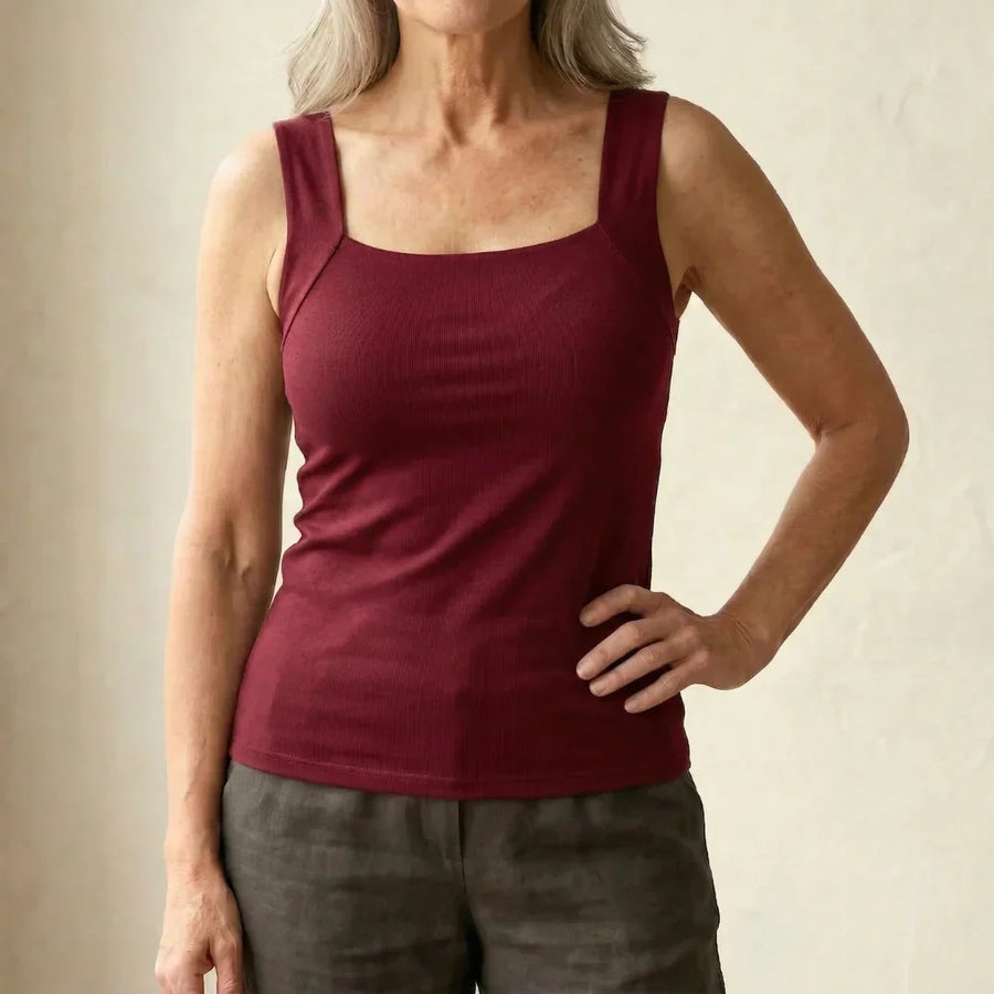 Neda - Square Neck Sleeveless Tank Top