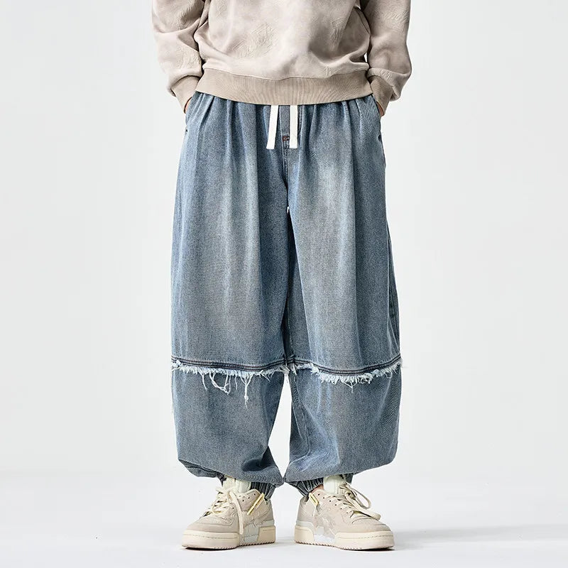 Brennan - Stylish Wide-Leg Denim Joggers
