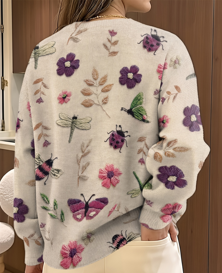 Neriita - Sweater With Floral and Insect Print
