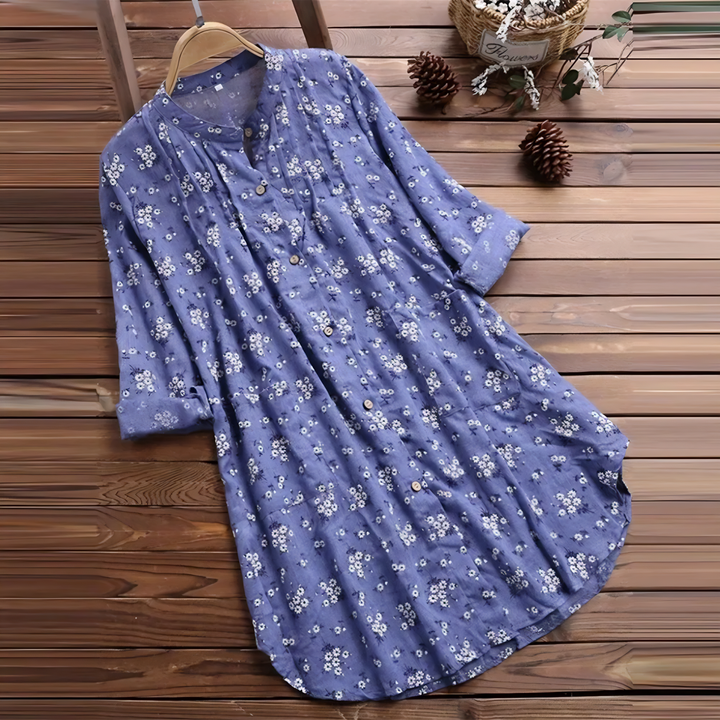 Prisca - Long Sleeve Floral Blouse Shirt