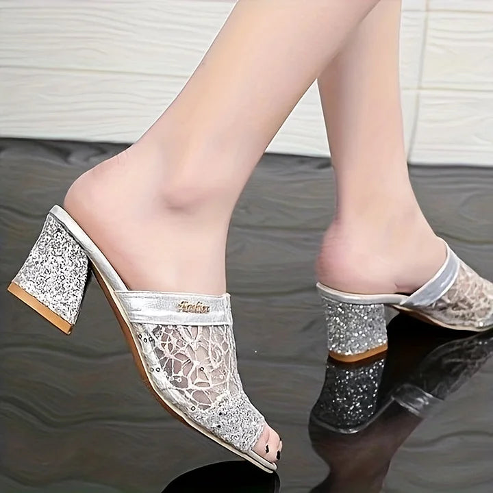 Kerli - Decorated Sandals With Glitter Sequins