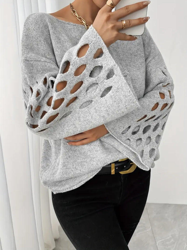 Lanola - Casual Bell Sleeve Sweater