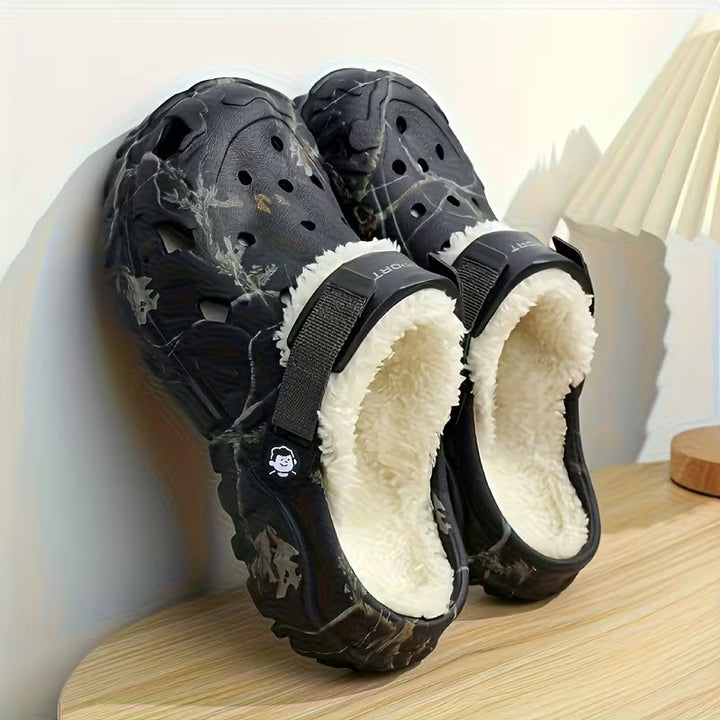 Fluxshield - Fleece Lined Camouflage Clogs with Adjustable Straps
