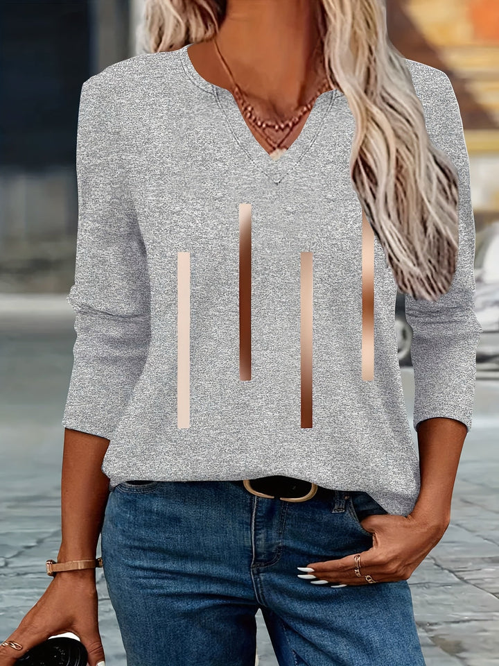 Ziqian - Elegant Long Sleeve Printed Shirt
