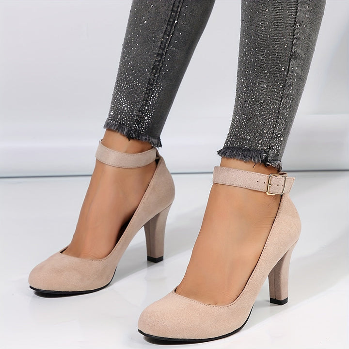 Loreena - Ankle Strap And Block Heel Pumps