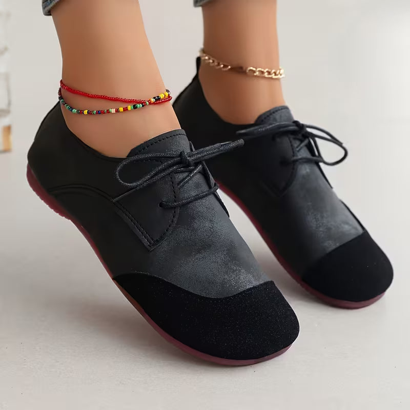 Brigiluxa - Lace-Up Low Wedge Comfort Shoes