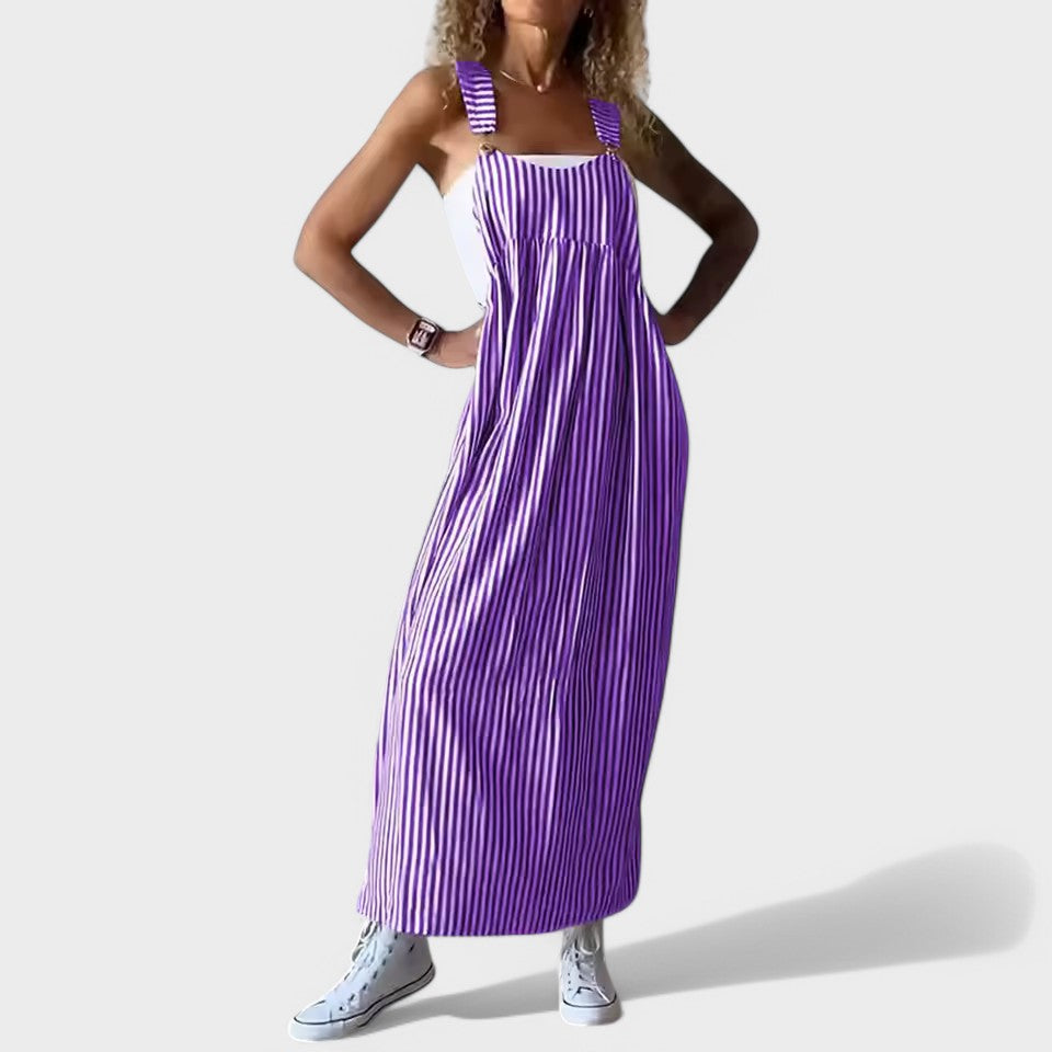 Guzel - Stylish Stripe Print Maxi Dress