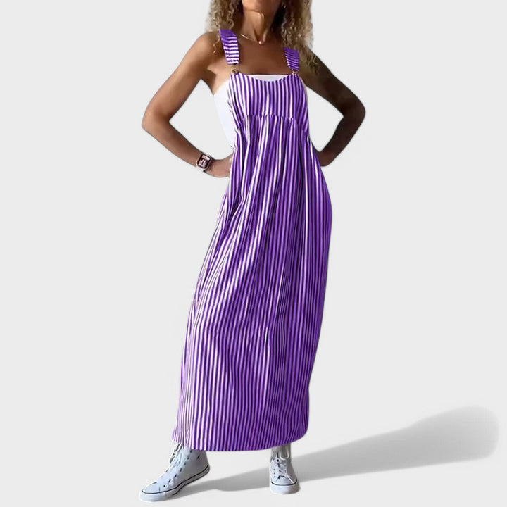 Guzel - Stylish Stripe Print Maxi Dress