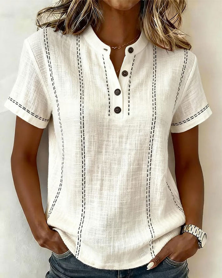 Vanessia - Short Sleeve T- Shirt With V Neck
