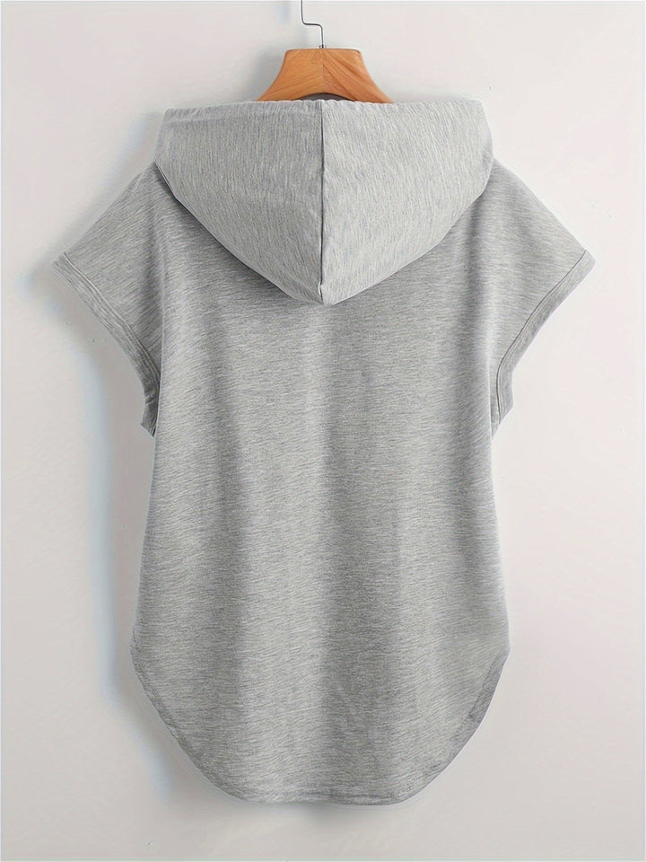 Matthias - Casual Asymmetrical Hem Hooded T-Shirt