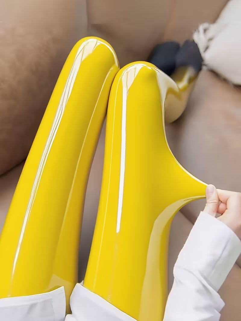 Bekah - High Shine Stretch Footed Tights