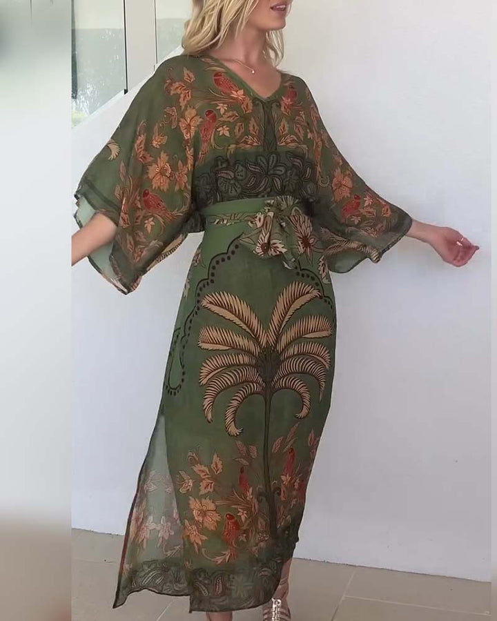 Brini - Resort V-Neck Printed Dress