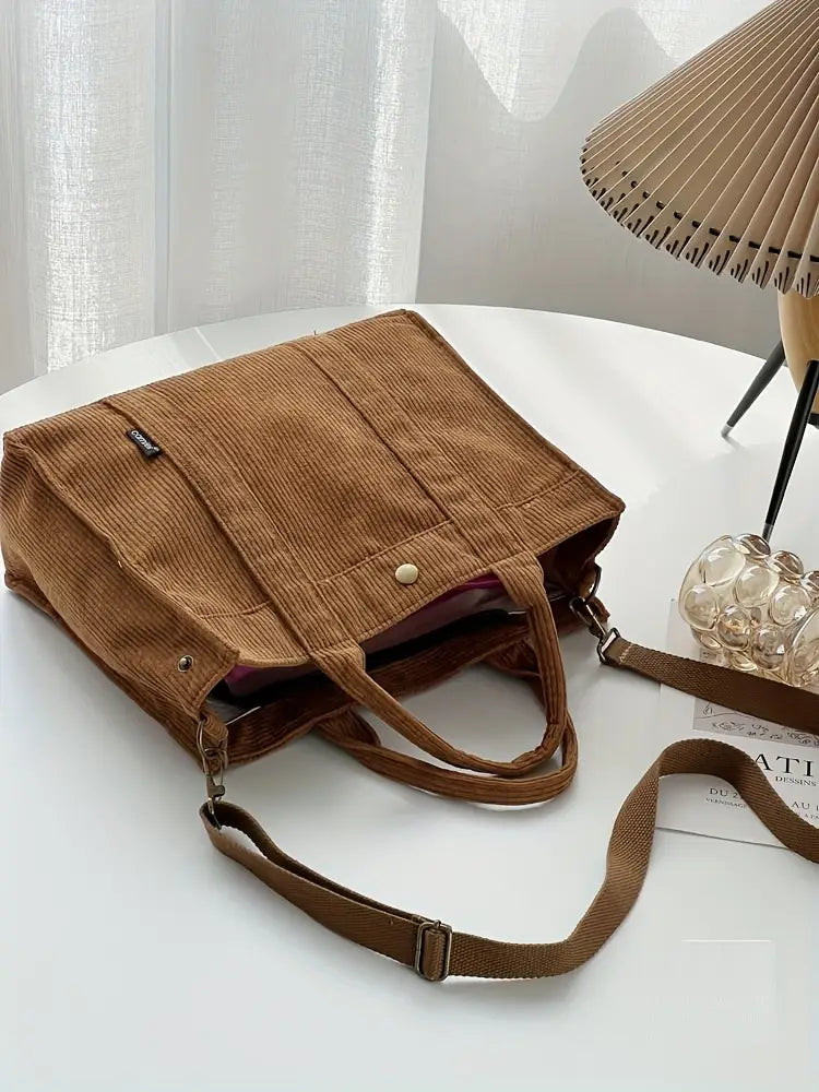Marella - Vintage Inspired Corduroy Tote Bag