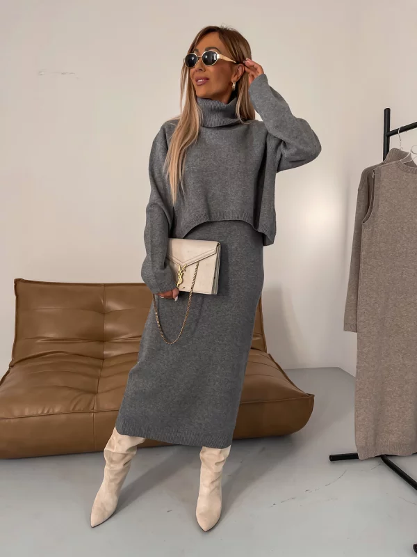 Kathleen - Turtleneck Two-Piece Winter Knitted Set
