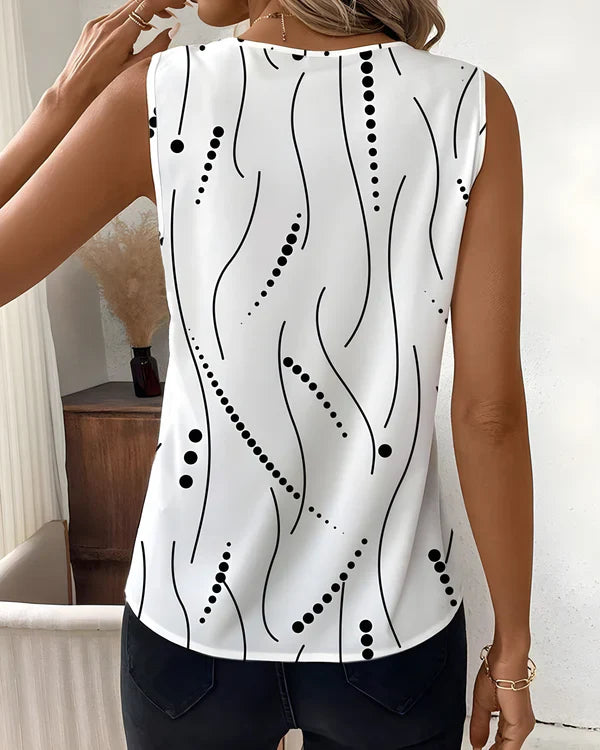 Thea - Sleeveless Blouse With V Neck