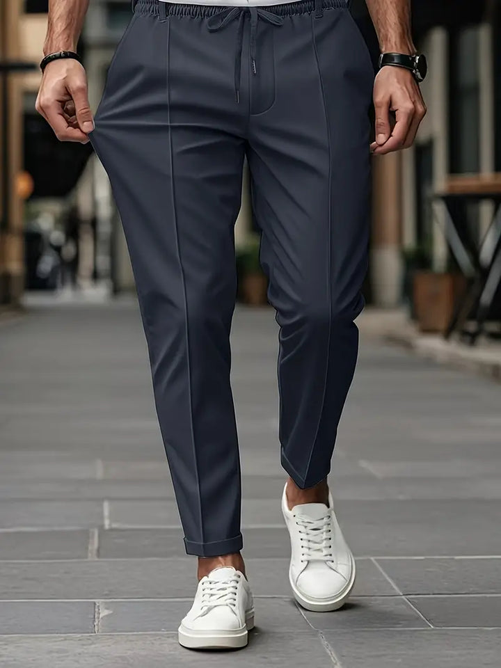 Crawford - Casual Slim-Fit Trousers With Elastic Waist