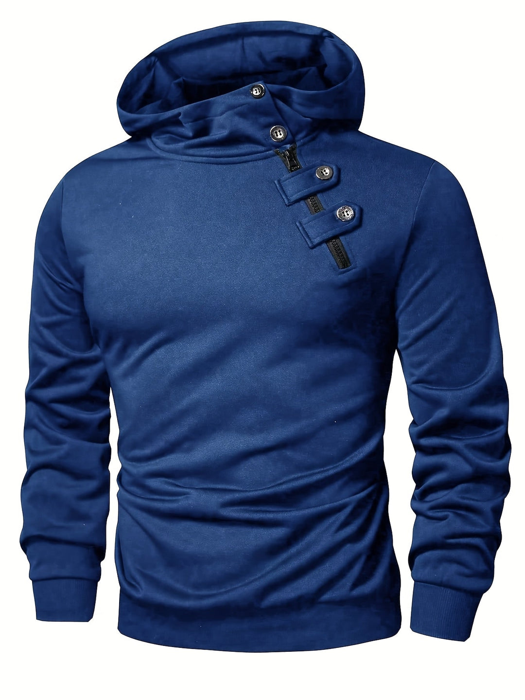 Klod - Casual Long Sleeve Hoodie With Button