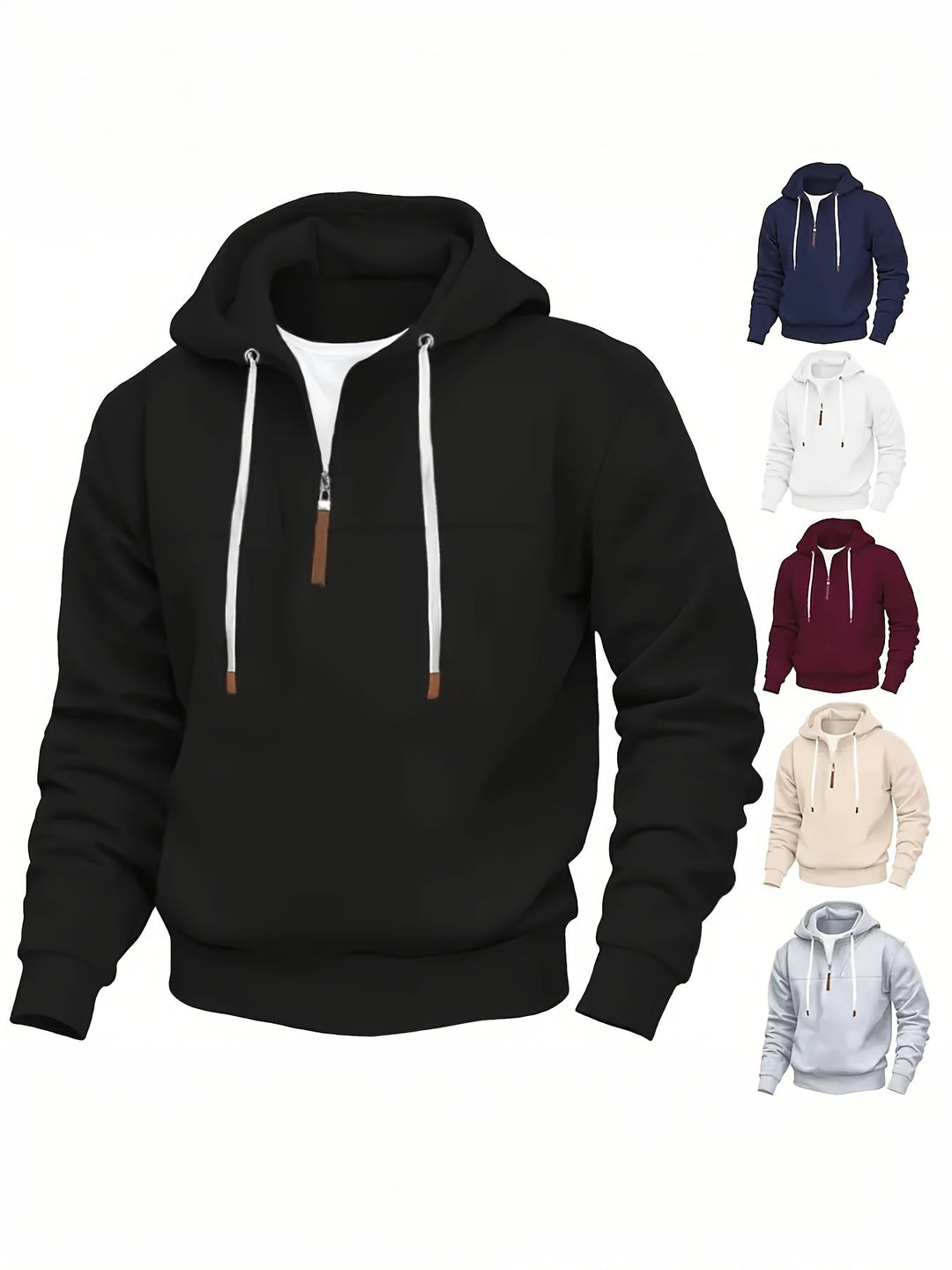 Kolton - Hooded Sweatshirt with Half Zipper