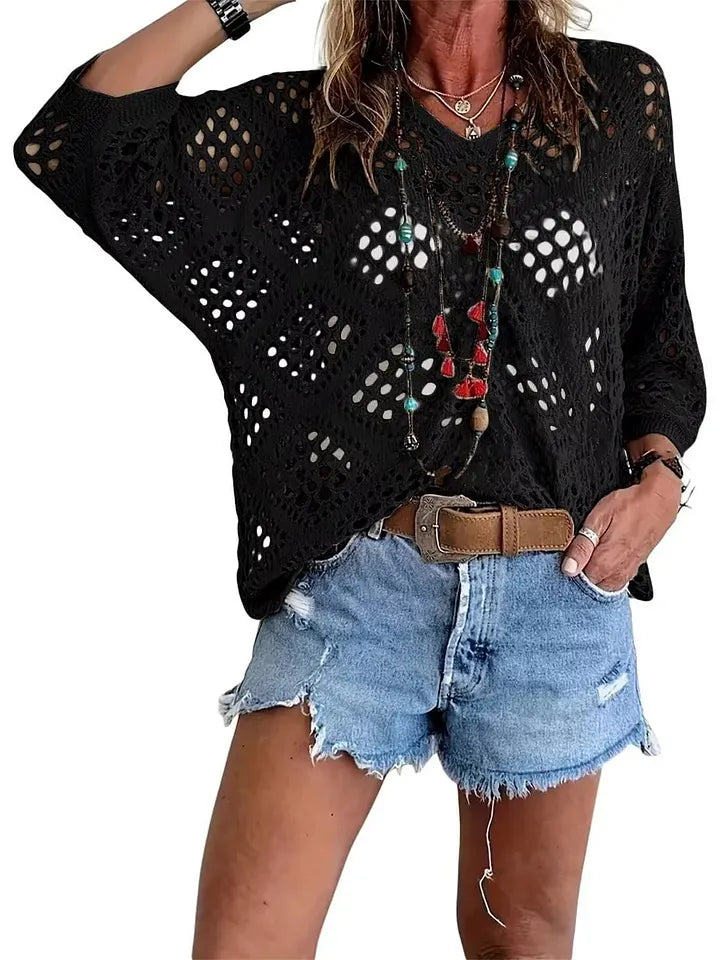 Raissa - Knitted V‐Neck Top