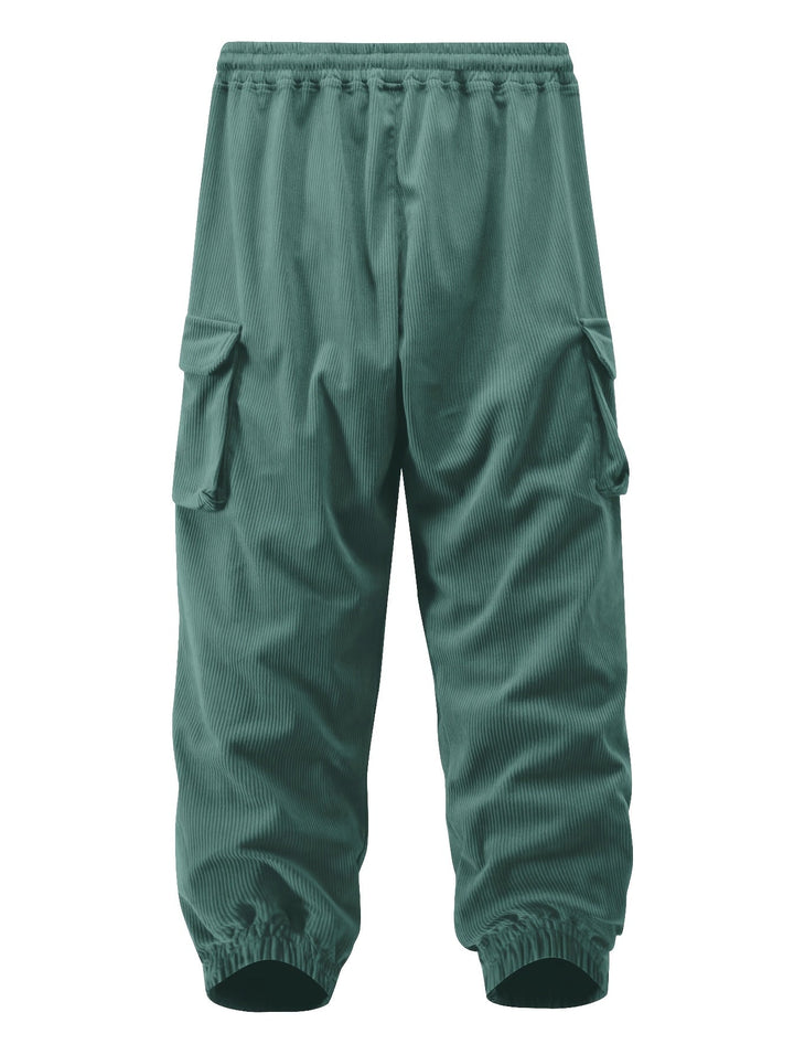 Genevieve - Corduroy Jogger Pants With Drawstring Waist