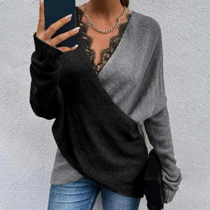 Keira - Long Sleeve V-Neck Wrap Sweater