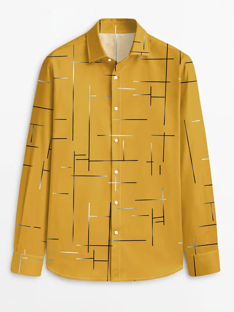 Nerio - Geometric Print Long Sleeve Shirt