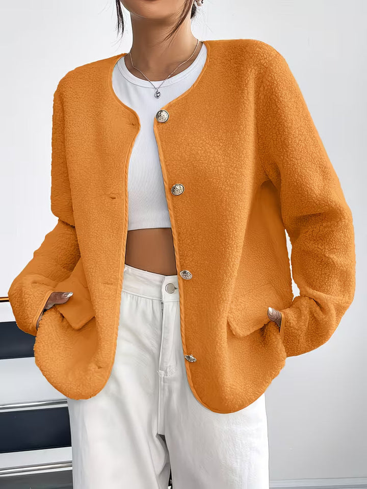 Viktorija - Elegant Round Neck Jacket with Button