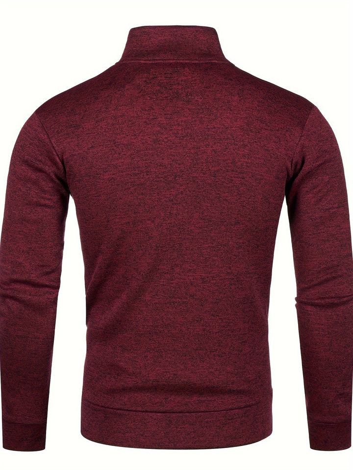 Grzegorz - Long Sleeve Knitted Jacket With Zip Up