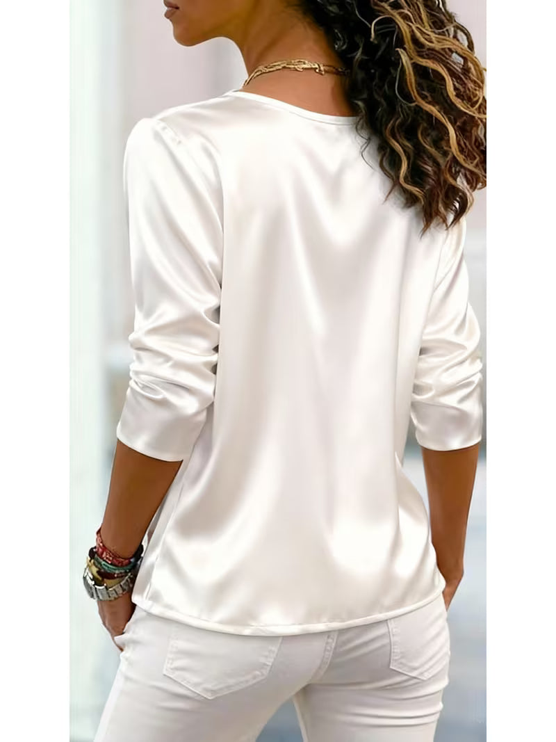 Avelea - Satin Square Neck Button Top