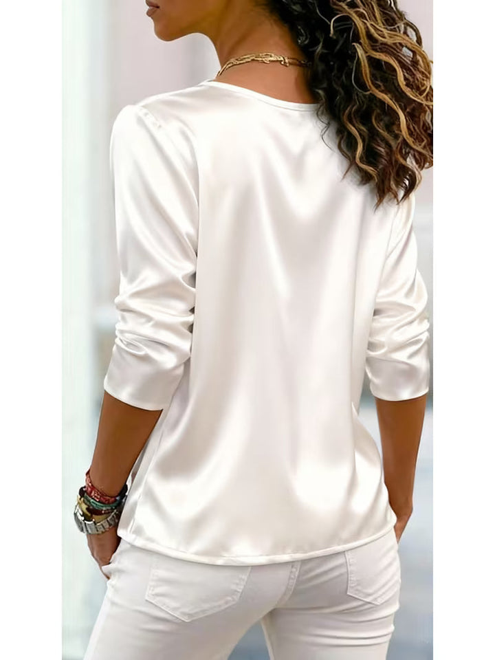 Avelea - Satin Square Neck Button Top