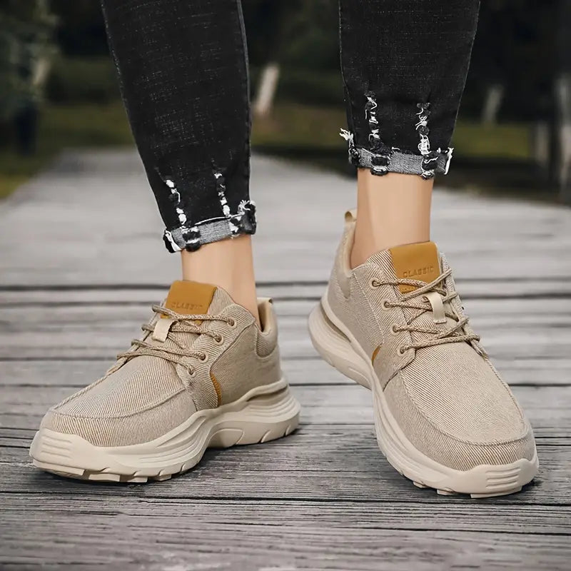 Keidean - Breathable Canvas Lace-Up Sneakers