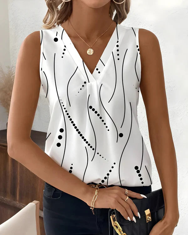 Thea - Sleeveless Blouse With V Neck