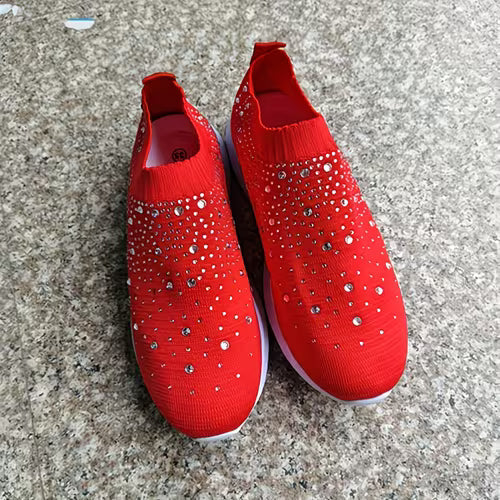 Noveuuya - Comfortable Sneaker With Rhinestone