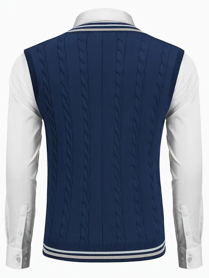 Duane - Sleeveless V Neck Knitted Sweater