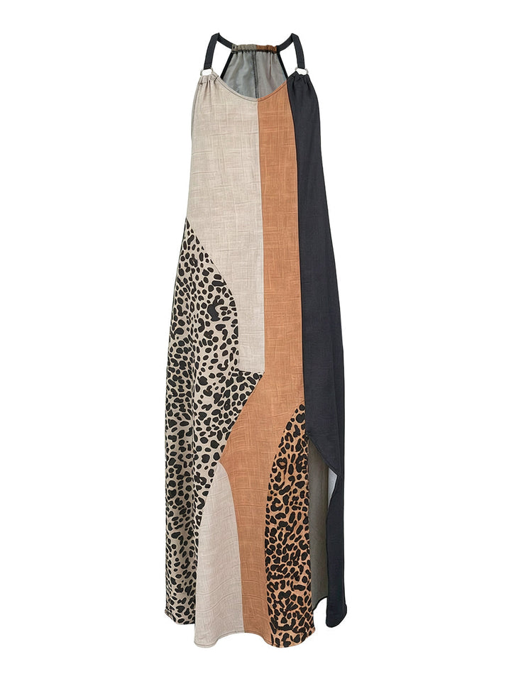 Terina - Maxi Dress With Leopard Print Paneling