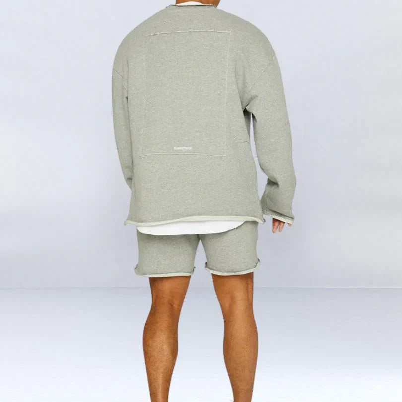 Leszek - Stylish Long Sleeve Sweater Shirts With Shorts