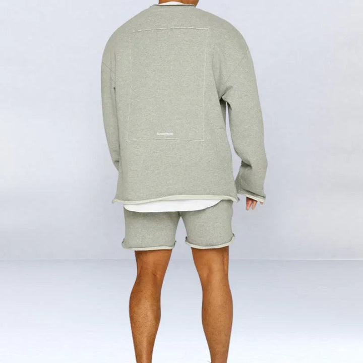 Leszek - Stylish Long Sleeve Sweater Shirts With Shorts