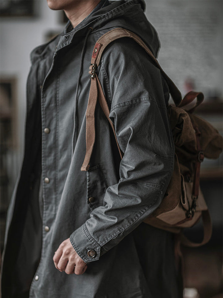Ragnar - Vintage Millitary Style Hooded Jacket
