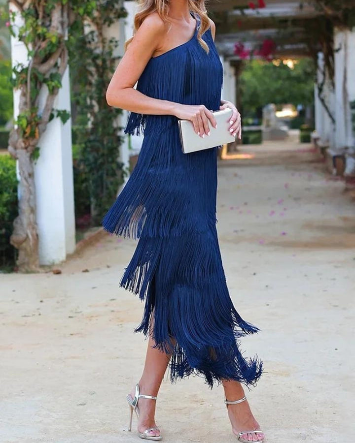 Tamira - Slanted Shoulder Long Dress