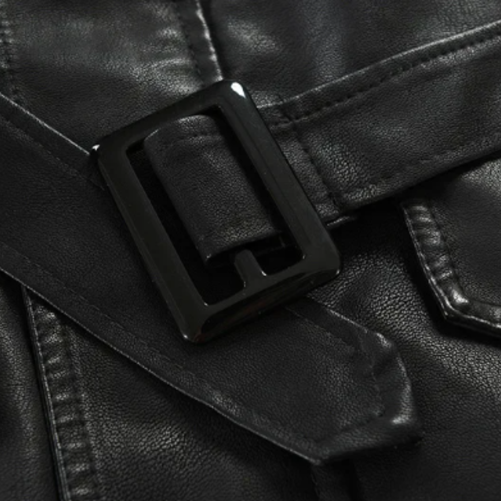 Zacharias - Elegant Long Leather Biker Jacket