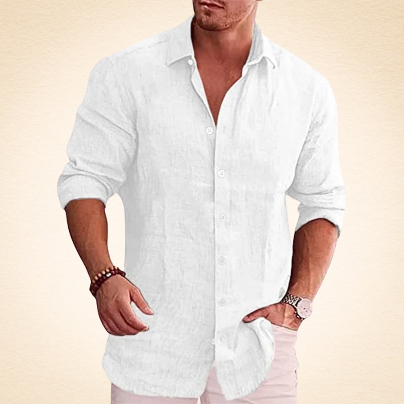 Guillermo - Casual Linen Long Sleeve Shirt