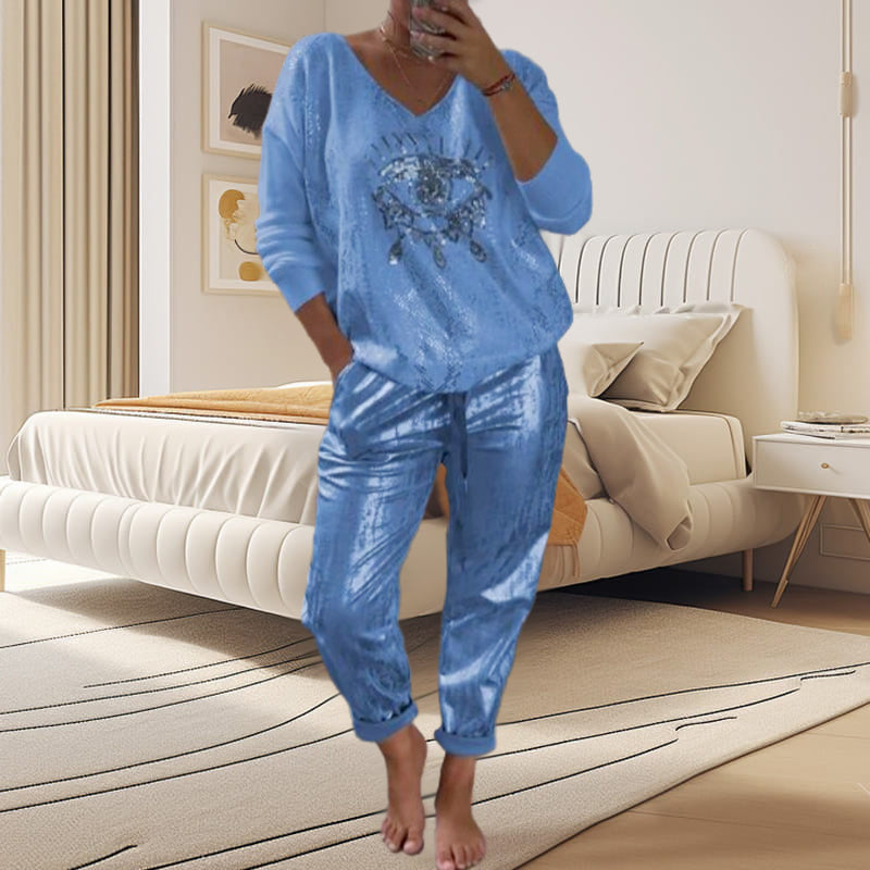 Ashley - Top and Devil's Eye Sequin Pant