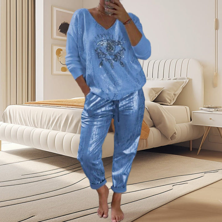 Ashley - Top and Devil's Eye Sequin Pant