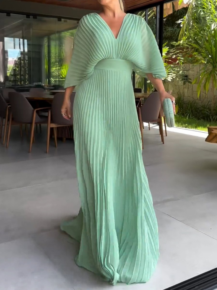 Valerija - Vibrant Pleated Maxi Dress